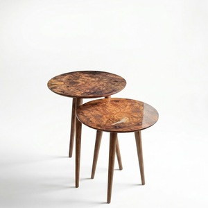 โต๊ะกาแฟไม้ทรงกลมสไตล์มิดเซ็นจูรี่โมเดิร์นสำหรับห้องนั่งเล่น - Product Image 1