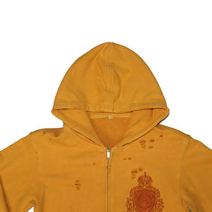 Sudadera con Capucha Premium de Algodón Grueso con Efecto Desgastado, Bordado Personalizado, Estilo Vintage Lavado, Ropa Urbana para Hombre, Invierno - Product Image 3