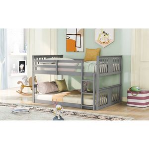 Letto a Castello Grigio Full Over Full con Scala per Bambini SKU LT000207AAE - Product Image 3