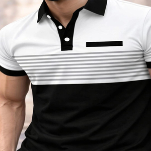 T-shirts Polo Rayés Oversize à Manches Courtes pour Hommes – Personnalisables avec Logo – Vente en Gros – Tenues Décontractées, de Sport (Gym, Tennis, Basketball) et Vintage - Product Image 3