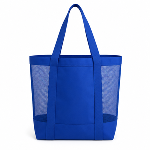 Sac fourre-tout en maille respirante en sangle PP bleu roi, ouvert, grand format (>50cm), vierge, personnalisable, vente en gros, promotionnel, pour le marché - Product Image 1