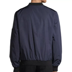 Veste bomber d'hiver pour homme de haute qualité, bleu marine foncé, col montant, imperméable et coupe-vent pour l'extérieur - Product Image 5