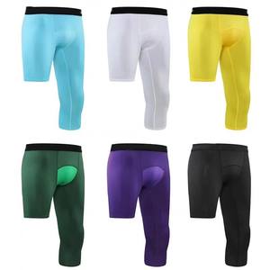 Pantalones de Yoga de Diseño Moderno Personalizados, de Una Sola Pierna, Compresivos, Transpirables, con Cintura Elástica, de Longitud Completa, en Spandex/Poliéster/Algodón para Hombre - Product Image 6