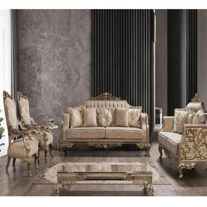 Sofá clásico tallado a mano para salas de estar de villas, muebles exclusivos de estilo europeo para salas de estar, juego de sofás tallados a mano de estilo real. - Product Image 1
