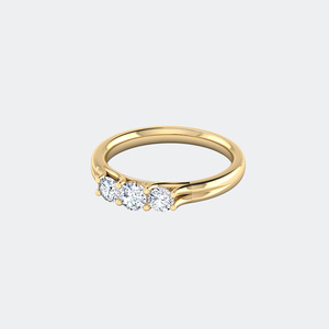 แหวนเพชรทรงกลมสามเม็ด น้ำหนักรวม 0.75 กะรัต - Product Image 3