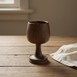 Copa de Vino de Madera Hecha a Mano, Taza Rústica para Beber y Herramienta de Servicio para Bar, Jarra de Madera Maciza para Pub, Restaurante y Hogar - Product Image 5