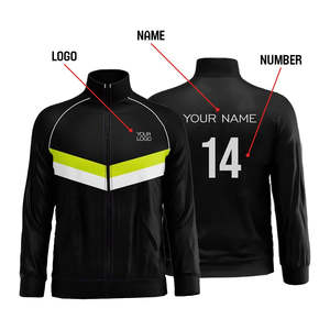 Custom <b>Zip</b>-<b>Up</b> <b>Jacket</b> Curved Panels Raglan Design Polyester/Cotton Moisture-Wicking Breathable Personalized Outerwear XS - Product Image 2