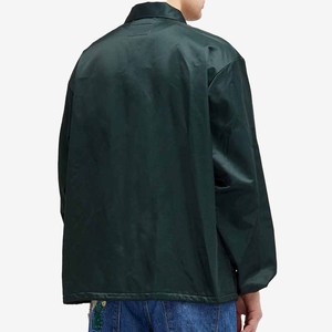 Chaqueta cortavientos Clemson Custom Coach con letras griegas bordadas, cuello vuelto y apliques de chenilla para universidad. - Product Image 6