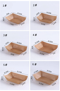 Disposable Hot <strong>Dog</strong> Kraft Foodtrays Wholesale Cardboard Food Paper Tray Chips Box Food Take Way Box Boat Tray - Product Image 2