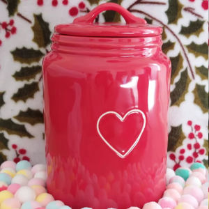 Encantador Tarro de Almacenamiento con Tapa y Corazón en Relieve, Acabado Brillante, Elegante Organizador de Cocina, Bonito Contenedor para Despensa, Regalo - Product Image 2