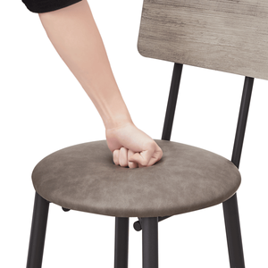 Grey <b>Bar</b> <b>Table</b> <b>Set</b> with 2 PU Soft Seat <b>Bar</b> <b>Stools</b> 43.31 L X 15.75 W X 35.43 H Featuring Backrest - Product Image 5