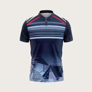 Custom Men's Sublimation Printed Stylist Jersey Polo <b>Shirt</b> Short Sleeve Turn-down Collar <b>Geometric</b> Pattern 100% Polyester. - Product Image 2