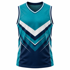 Maillot de basketball imprimé grande taille pour homme, respirant, col en V, 100 % polyester, vente en gros, unisexe, haute qualité, personnalisé par sublimation - Product Image 1