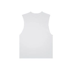 Débardeur sans manches à col rond surdimensionné, en coton 100% respirant, de haute qualité, pour homme, décontracté, tricoté, couleur unie, séchage rapide - Product Image 6