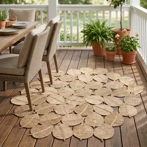 Alfombra Ovalada HILTEX JT-7365 Hecha a Mano con Diseño Floral de Yute, Estilo Moderno, Ecológica, Antideslizante, de Pelo Corto para Uso en Múltiples Habitaciones - Product Image 2