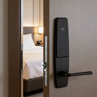Serrure de porte d'hôtel ultra-mince 304 ANSI 16 mm, système de gestion de cartes RF pour hôtels, système de serrure à carte-clé pour hôtels