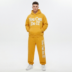 Conjunto Deportivo de Hombre, Sudadera con Capucha y Pantalones de Felpa de Algodón con Bordado, Corte Holgado Informal para Invierno - Product Image 6