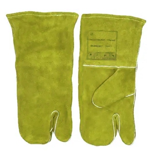 Guantes de cuero de vaca para horno, barbacoa, chimenea, soldador, manga larga, seguridad, panadería, resistentes al fuego y al calor - Product Image 5