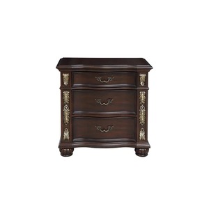 Nouvel ensemble de chambre à coucher classique Maximus en acajou avec finition Madeira distinctive, tête de lit rembourrée, tailles King/Twin, rangement intégré - Product Image 6