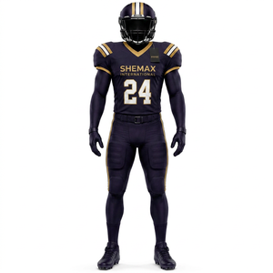 Uniforme de Fútbol Americano Personalizado, Nuevo Diseño, Material de Poliéster Transpirable, Color Personalizado con Logotipo y Nombre del Equipo - Product Image 3