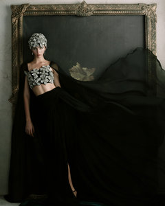 DARK MIST Jupe Longue Jupe en Soie Noire Mode de Luxe Haute Couture de ENZO & LEO Vietnam - Product Image 1