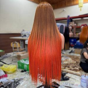 Pelucas sin pegamento de moda, con encaje frontal, cabello humano virgen vietnamita, liso y suave, personalizable en color y textura. - Product Image 2