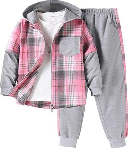 Ensemble sweat à capuche et pantalon pour enfants, confortable, en molleton de coton, survêtement décontracté pour garçons et filles - Product Image 1