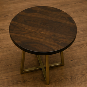 Modern Round <b>Coffee</b> <b>Table</b> withTempered Glass Top and Wrought Iron Frame Contemporary Living Room Furniture Decorative Accent - Product Image 4