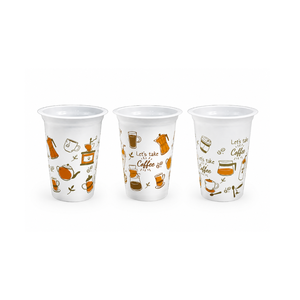 Let's Take Coffee Doodle Printed PP <b>Plastic</b> <b>Cup</b> 200ml Round Single Wall Beverage <b>Cup</b> with Digital Printing Design - Product Image 4