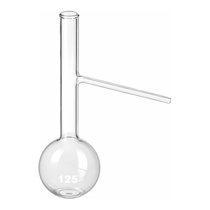 ขวดกลั่นแก้วบอโรซิลิเกต ASTM ขนาด 125 มล. พร้อมก้านข้าง 75 องศา - Product Image 1