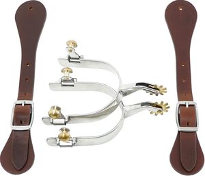 Espuelas de Caballo de Alta Calidad con Correa de Cuero, Logotipo Personalizado, Espuelas de Caballo Occidentales de Acero Inoxidable con Servicios OEM y ODM - Product Image 3