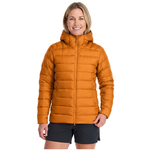 Veste d'hiver décontractée pour homme, orange, à capuche, rembourrée en duvet, coupe-vent, coupe régulière, fermeture éclair, coque en polyester uni - Product Image 2