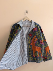 <b>Velvet</b> Suzani Embroidered Knitted Breathable Eco-Friendly Reversible Quilted <b>Jacket</b> - Product Image 6