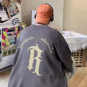 Camiseta Unisex Extra Grande al por Mayor, Camisetas Clásicas con Cuello Redondo y Estampado Gráfico, Camiseta Informal de Calle Transpirable 100% Algodón Personalizada - Product Image 2