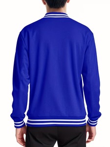 Chaqueta Varsity de Felpa Tejida Personalizada de Primera Calidad para Hombre, Color Azul Rey, 100% Algodón, Transpirable, Ecológica, Estilo Urbano - Product Image 6