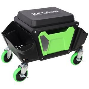 Sgabello da Meccanico Resistente con Capacità di Carico di 150 kg, Ruote Scorrevoli e Sedile Imbottito in Gomma Morbida per Armadietti Porta Attrezzi da Garage - Product Image 5
