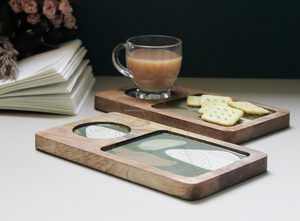 Bandeja de Servir de Madera Ecológica Hecha a Mano, Personalizada con Impresión, Apta para Lavavajillas y Microondas, para Uso en Restaurantes - Product Image 2