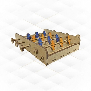 Handcrafted Wooden Tabletop Foosball Game With Blue And Orange Players Compact Table Football Toy For <b>Kids</b> And Friends Enjoyment - Product Image 2