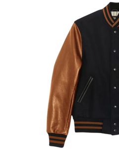 Chaqueta Varsity Personalizada al por Mayor para Hombre, Estilo Vintage, Cuerpo de Lana, Mangas de Cuero Genuino, Chaqueta Bomber Gruesa y Cálida WVJ-0048 - Product Image 4