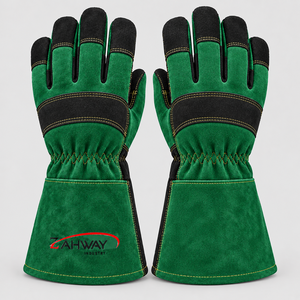 Top Quality Welding <b>Gloves</b> <b>Leather</b> Tactical <b>Gloves</b> <b>Green</b> Black Wrist Length Durable Outdoor Winter Working Use Welding <b>Gloves</b> - Product Image 2