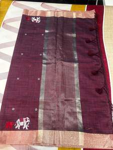 Sari traditionnel d'hiver en viscose tissée motif éléphant Maharaja pour fêtes - Product Image 2