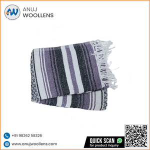 Purple Falsa <b>Wool</b> Blanket Premium Home Textile for Living Room Decor At Export Price - Product Image 6