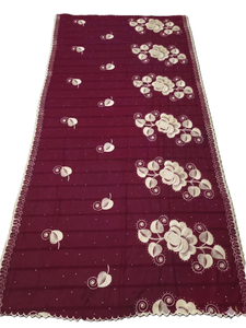 Châles en mousseline de soie personnalisés OEM en gros – Broderie florale en strass, doux, légers, longs, multicolores pour femmes, été - Product Image 3