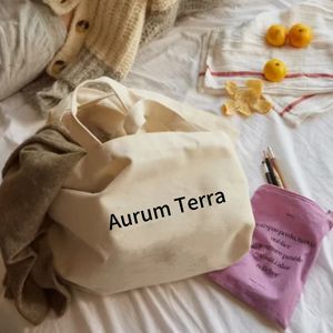 Durable Eco-Friendly <b>Canvas</b> <b>Tote</b> <b>Bag</b> with Minimalist Design Letter Pattern Long Handle Handheld and Portable for Daily Use - Product Image 3