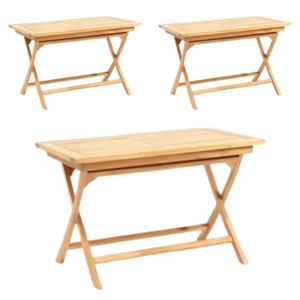 Hot sale furniture <b>square</b> <b>table</b> with long legs made of good quality and durable teak wood modern design - Product Image 3