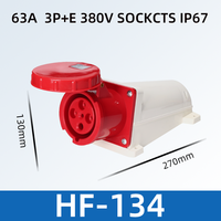 Prise industrielle HFE 63 Amp 3P+E 4 pôles 4P 380V 400V 415V 4 broches 4 pôles, connecteurs de prise industrielle 63A 4 broches à montage en surface