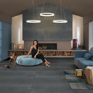 Modern Edgar Nero 600x1200mm Anti Slip Glossy Porcelain <b>Wall</b> And Floor Tiles - Product Image 3