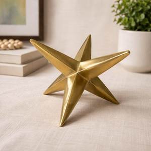 Handcrafted Antique Brass Star Centerpiece For Classic Home Decor And Elegant Dining Table Styling Accent - Product Image 4