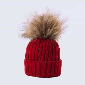 Wholesale Thick Warm <b>Beanie</b> 100% Soft Acrylic Faux Fur <b>Pom</b> <b>Pom</b> Bobble Hats <b>with</b> Your Adult & Custom Name/Logo Available - Product Image 6
