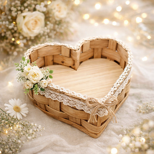 Accesorios de Fotografía de Madera para Bebés, Forma de Corazón, de Bambú, Estilo Simple, Marca Ecowoodies, de 0 a 3 Años, Venta al Por Mayor, Alta Calidad - Product Image 1